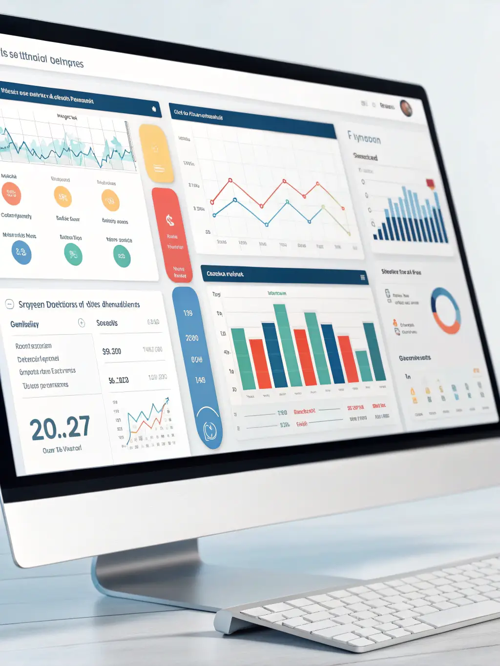 A clean, modern dashboard interface of Autolytica Solutions' custom CRM, showcasing key features like automated customer inquiry handling, scheduling, and quote generation. The image should convey efficiency and ease of use.