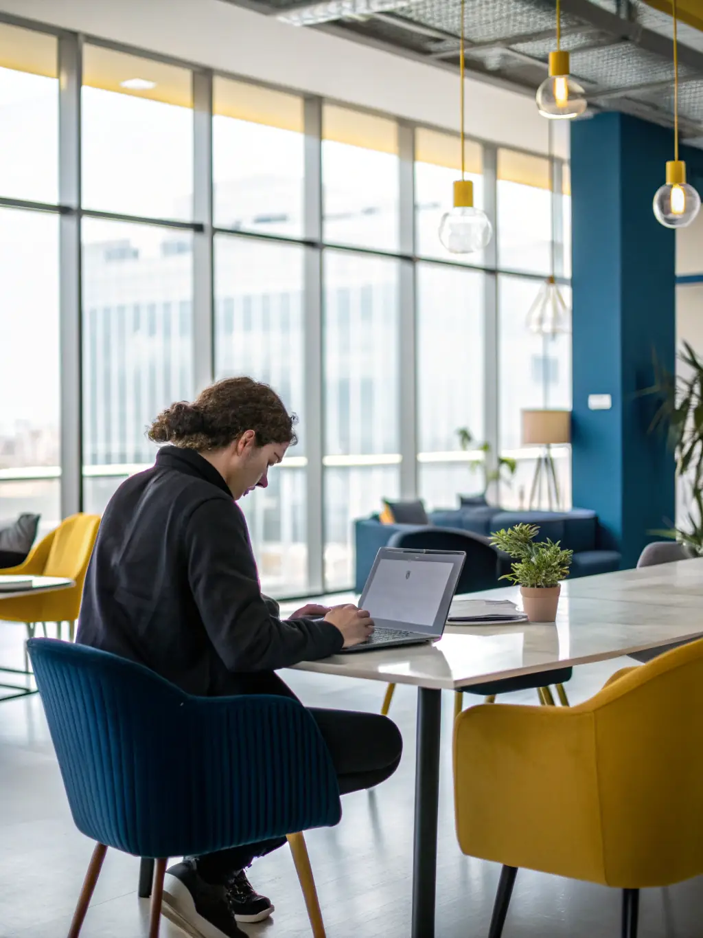 A person happily working on a project, using Autolytica Solutions' services. The image should convey a sense of satisfaction and productivity.